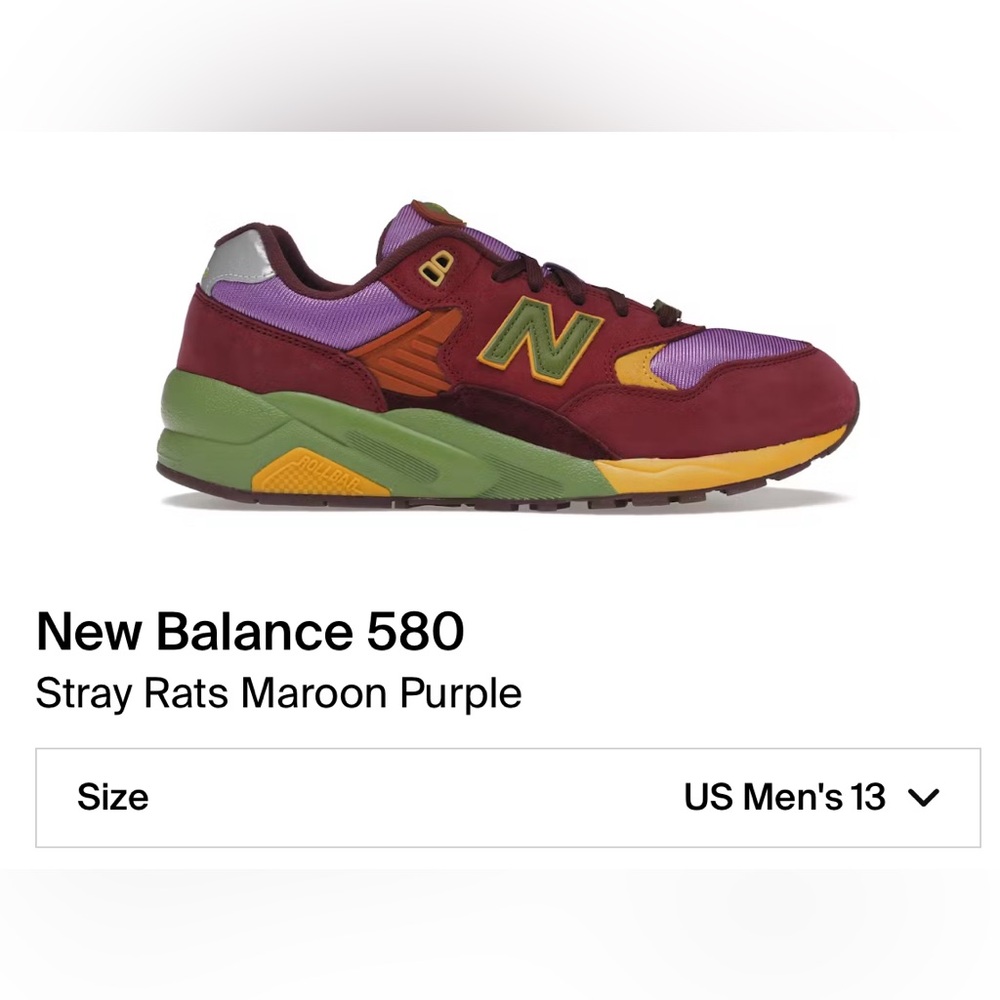 New Balance 580 Sneakers in Maroon and Purple